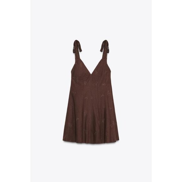 ZARA SHORT EMBROIDERED DRESS - Picture 5 of 7
